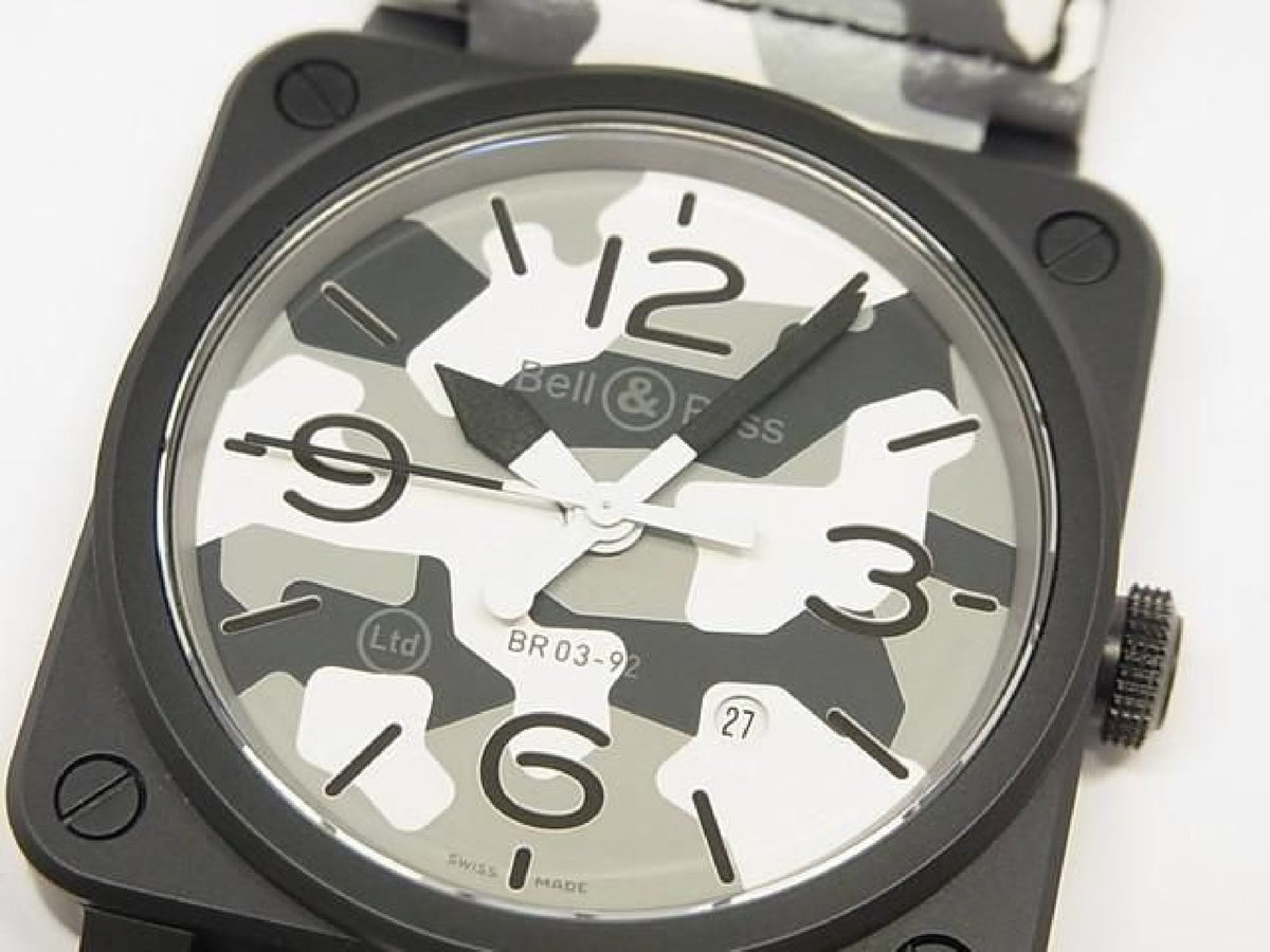 BELL & ROSS BR03-92 weiß Camo BR0392-CG-CE/SCA Weltweit limitiert 99 9 Lose Herren 194188177 hannari-shop
