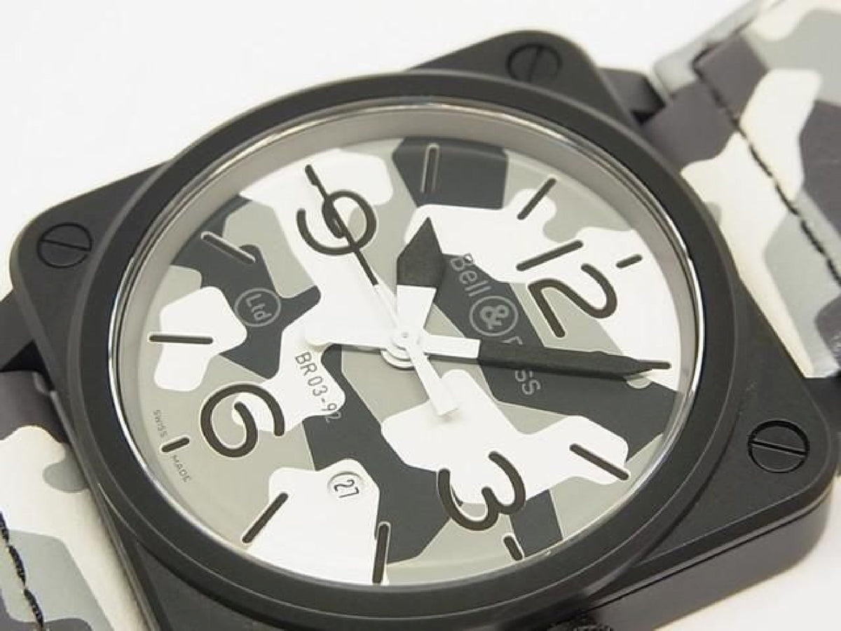 BELL & ROSS BR03-92 weiß Camo BR0392-CG-CE/SCA Weltweit limitiert 99 9 Lose Herren 194188177 hannari-shop