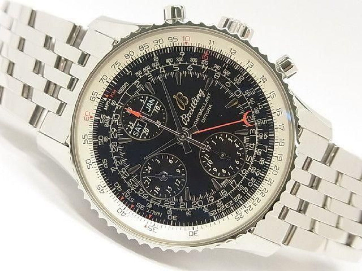 BREITLING Montbrillant Datora schwarzes A21330 Armband-Spezifikation Herren 194221755 hannari-shop