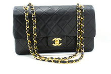 CHANEL Classic Double Flap 10" Chain Shoulder Bag Black Lambskin m75 hannari-shop