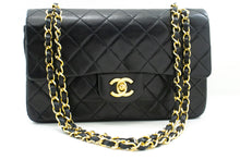 CHANEL Classic Double Flap 9" Chain Shoulder Bag Black Lambskin m85 hannari-shop