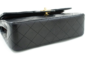 CHANEL Classic Double Flap 9" Chain Shoulder Bag Black Lambskin m85 hannari-shop