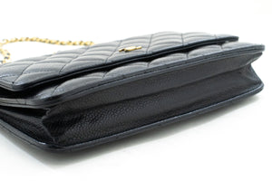 CHANEL Caviar Wallet On Chain WOC Black Shoulder Bag Crossbody n45 hannari-shop