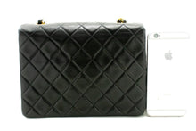 CHANEL Mini Square Small Chain Shoulder Bag Crossbody Black Lamb n37 hannari-shop