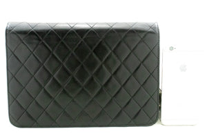 CHANEL Chain Shoulder Bag Clutch Black Quilted Flap Lambskin Purse n62 hannari-shop
