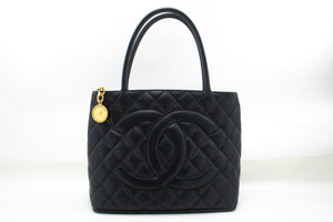 CHANEL Gold Medallion Caviar Shoulder Bag Grand Shopping Tote n56 hannari-shop