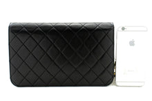 CHANEL Full Flap Chain Shoulder Bag Clutch Black Quilted Lambskin n36 hannari-shop
