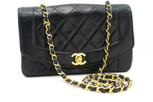 CHANEL Diana Flap Chain Shoulder Bag Black Quilted Lambskin Purse n77 hannari-shop