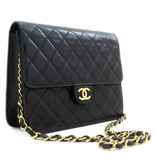 CHANEL Small Chain Shoulder Bag Clutch Black Quilted Flap Lambskin p06 hannari-shop