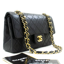 CHANEL Classic Double Flap 9" Chain Shoulder Bag Black Lambskin p02 hannari-shop