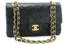 CHANEL Classic Double Flap 9" Chain Shoulder Bag Black Lambskin p02 hannari-shop