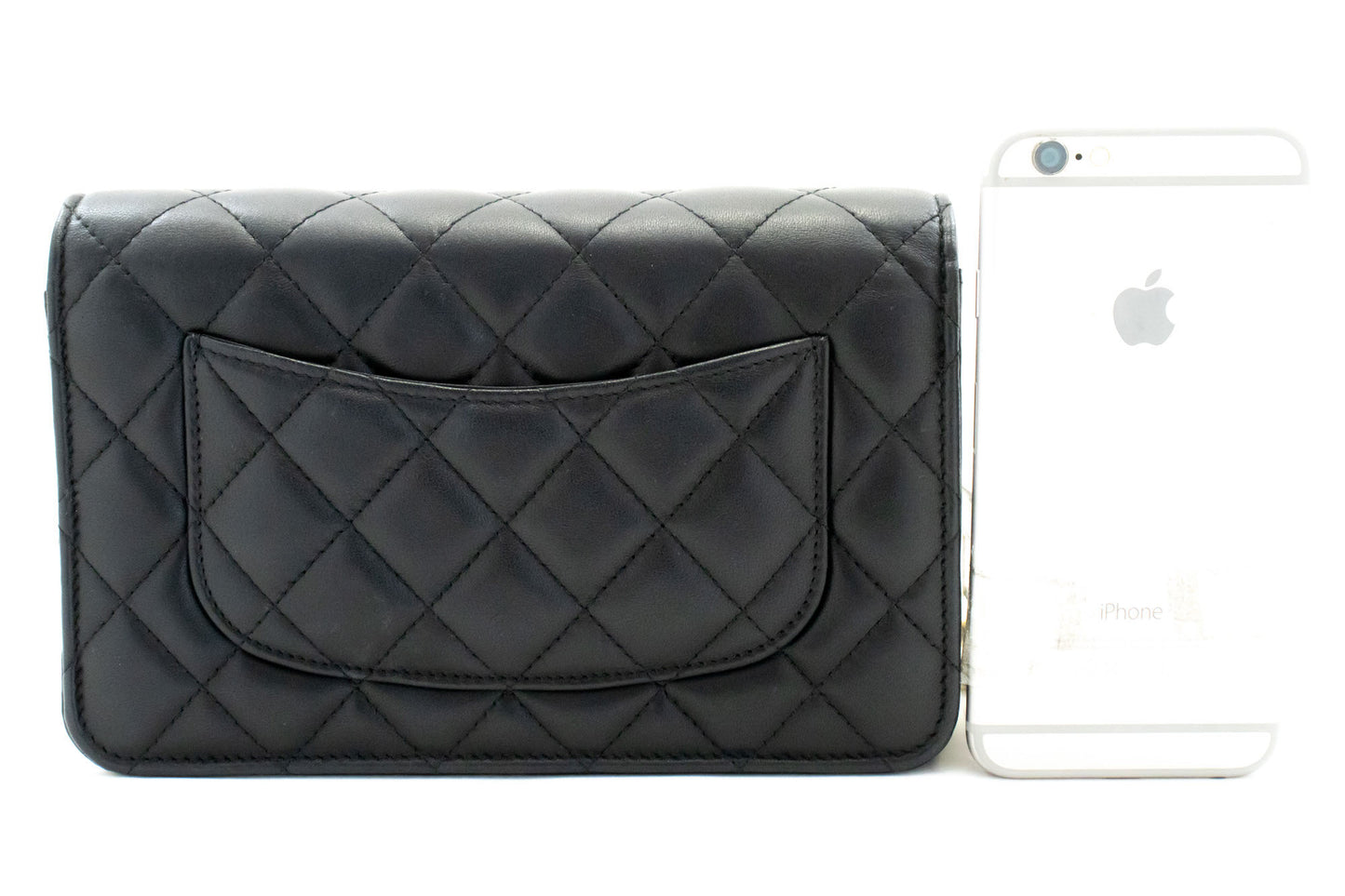 CHANEL Schwarze Classic Wallet On Chain WOC Schultertasche Crossbody ae8 hannari-shop