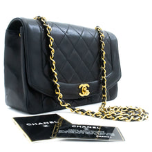 CHANEL Diana Flap Chain Shoulder Bag Black Quilted Lambskin Purse ah1 hannari-shop