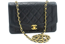 CHANEL Diana Flap Chain Shoulder Bag Black Quilted Lambskin Purse ah1 hannari-shop