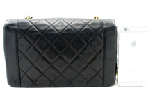 CHANEL Diana Flap Chain Shoulder Bag Black Quilted Lambskin Purse ah1 hannari-shop