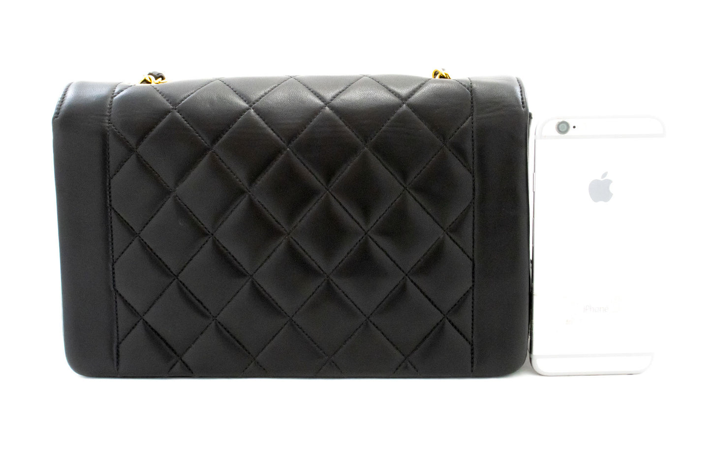 CHANEL Diana Flap Chain Schultertasche Schwarz Stepp-Lammleder ai3 hannari-shop