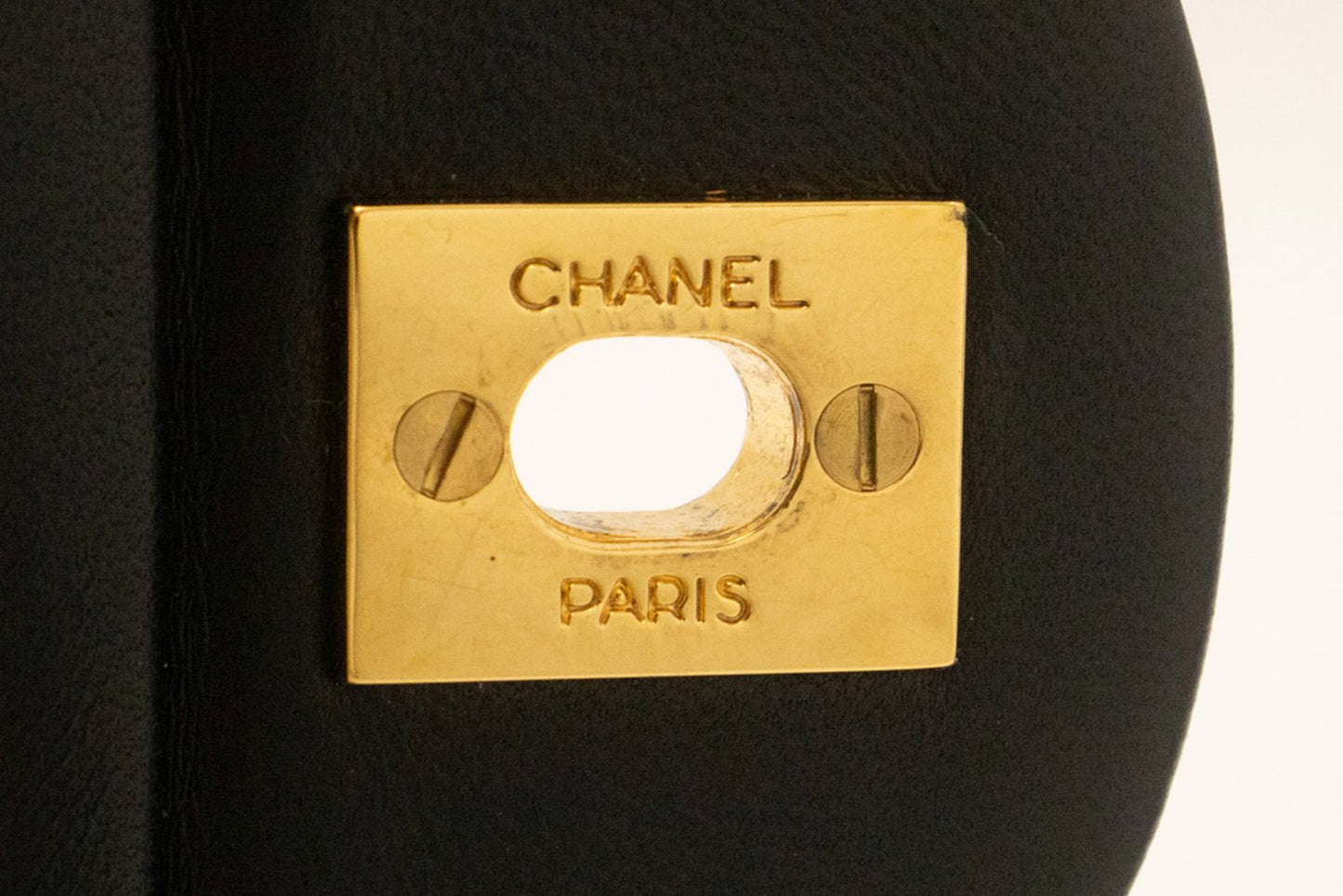 CHANEL Classic Double Flap 10" Ketten-Umhängetasche Schwarz Lammleder am1 hannari-shop