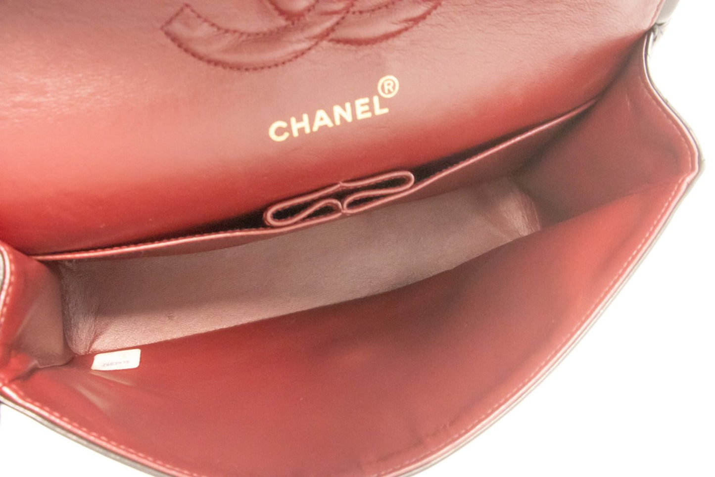 CHANEL Classic Double Flap 10" Ketten-Umhängetasche Schwarz Lammleder am1 hannari-shop