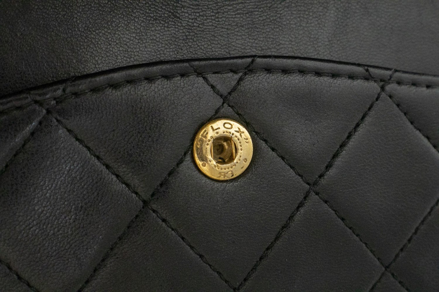 CHANEL Classic Double Flap 10" Chain Shoulder Bag Black Lambskin ak8 hannari-shop
