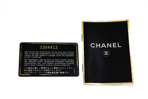 CHANEL Klassische 10"-Schultertasche mit Doppelklappe und Kette, schwarzes Lammleder, m19