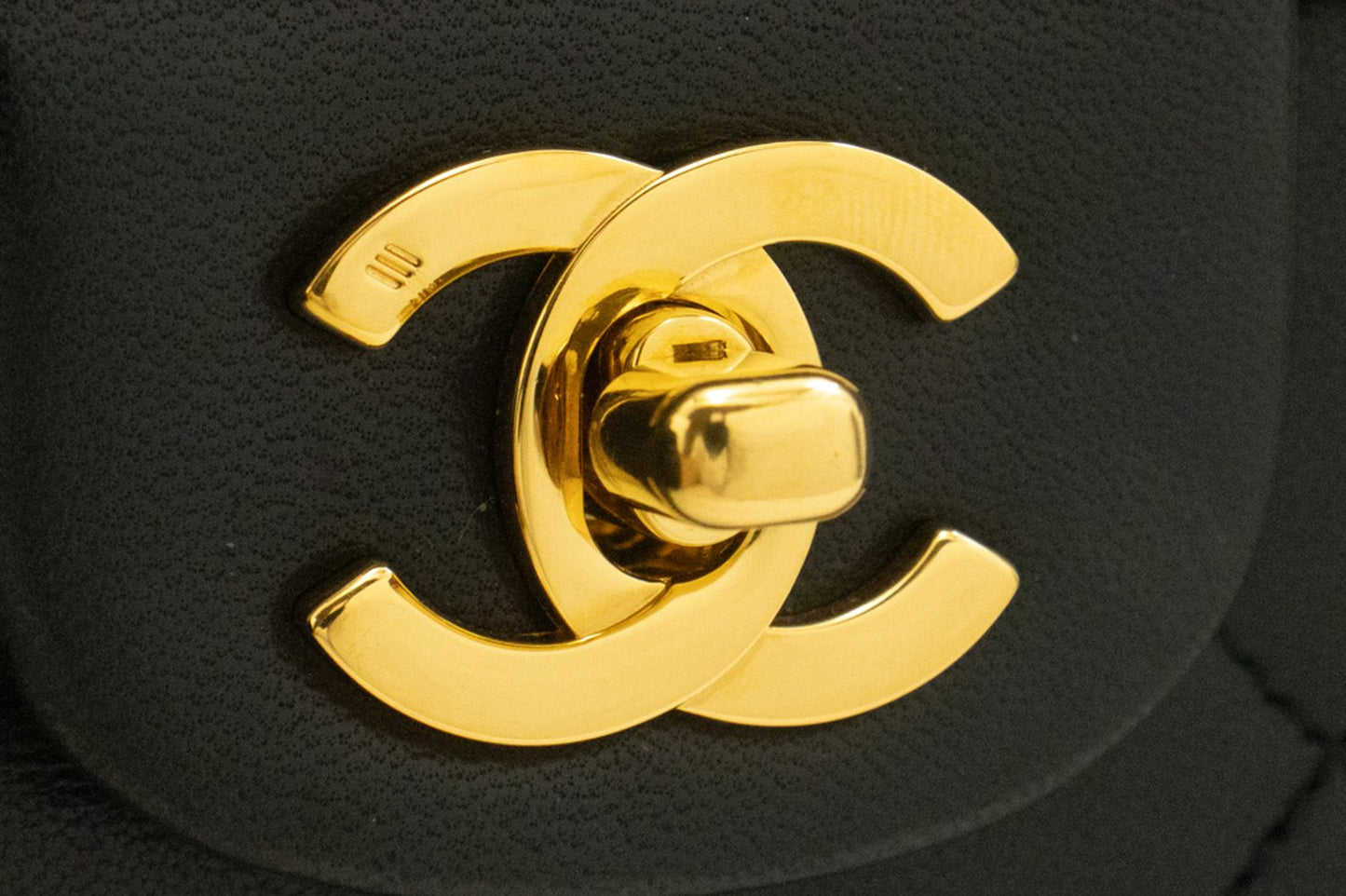 CHANEL Classic Double Flap 10" Ketten-Schultertasche Schwarz Lammleder ak9 hannari-shop