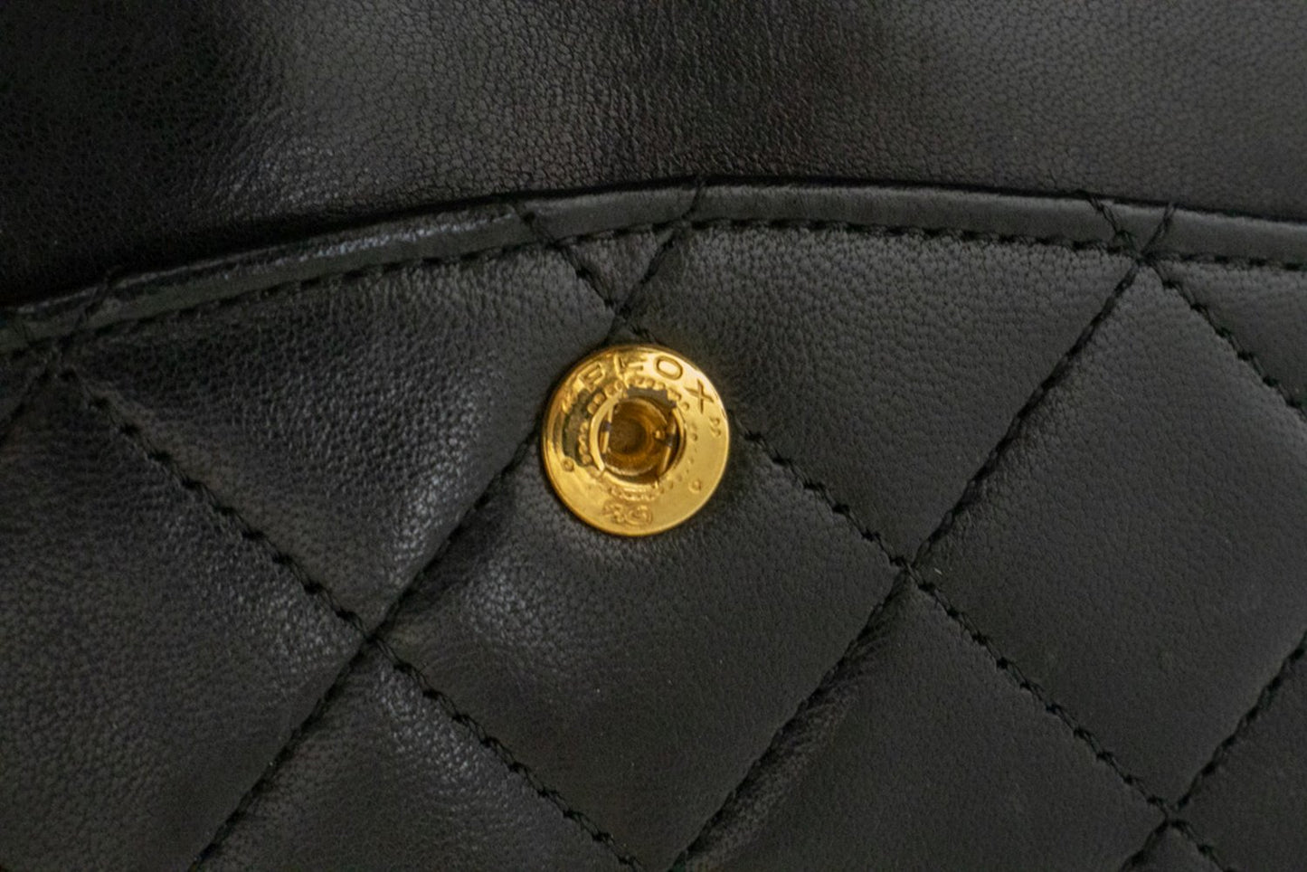 CHANEL Classic Double Flap 10" Ketten-Schultertasche Schwarz Lammleder ak9 hannari-shop