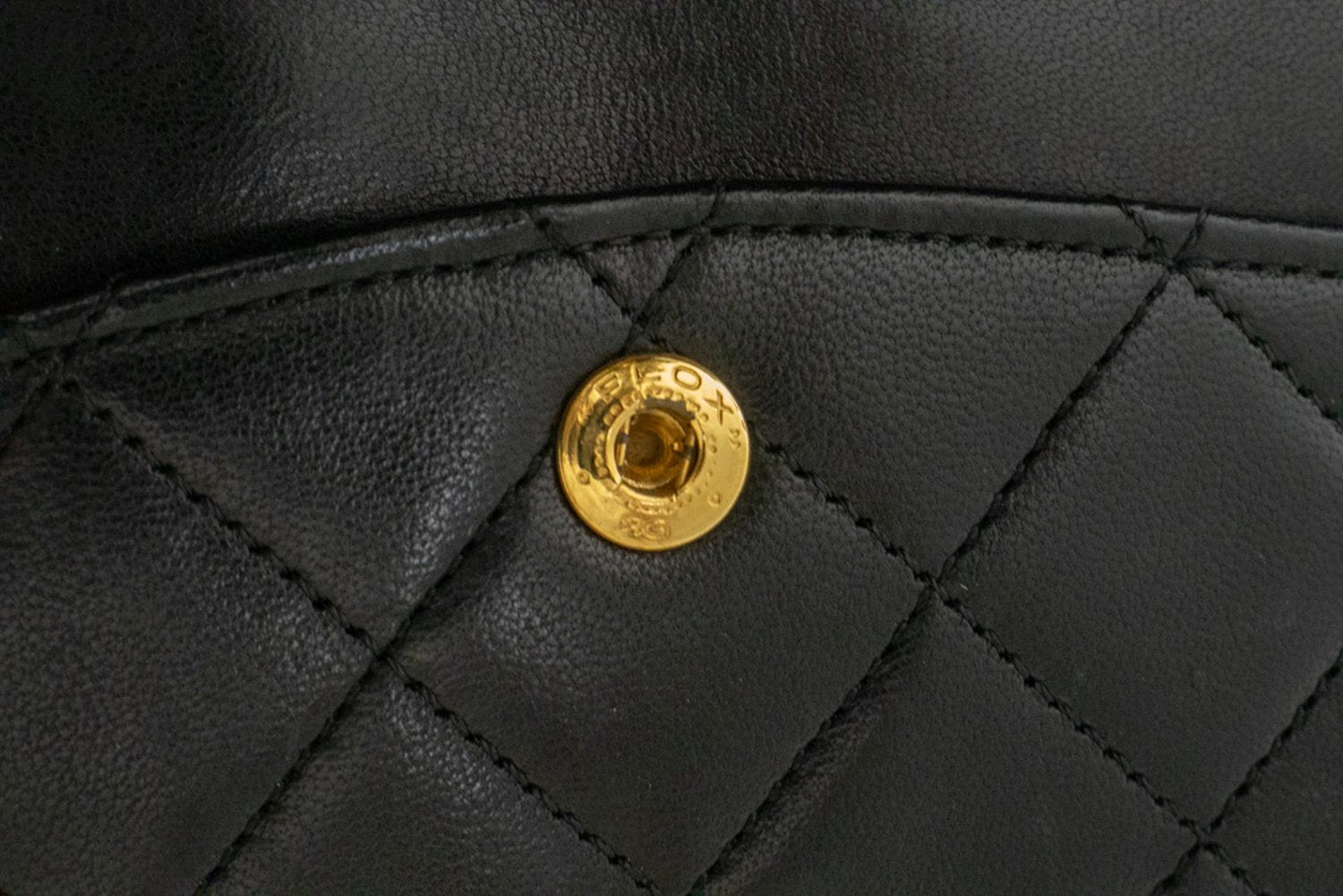 CHANEL Classic Double Flap 10" Ketten-Schultertasche Schwarz Lammleder ak9 hannari-shop