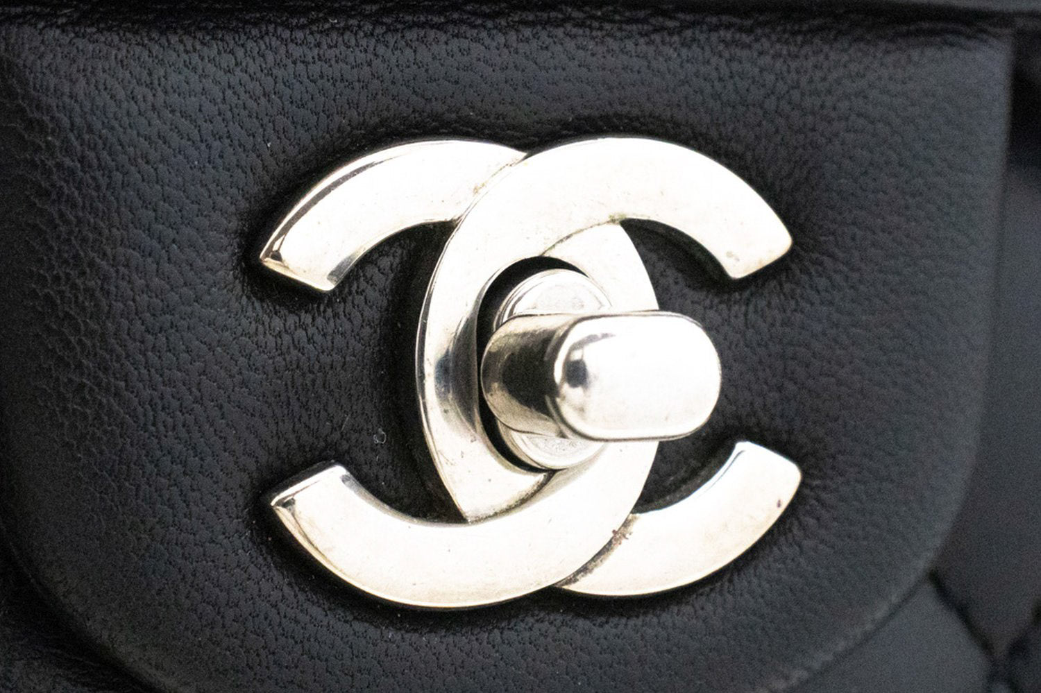 CHANEL Classic Double Flap 10" Chain Shoulder Bag Black Lambskin am5 hannari-shop