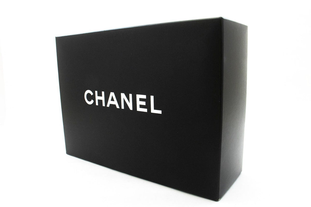 CHANEL Classic Double Flap 10" Chain Shoulder Bag Black Lambskin aq1 hannari-shop