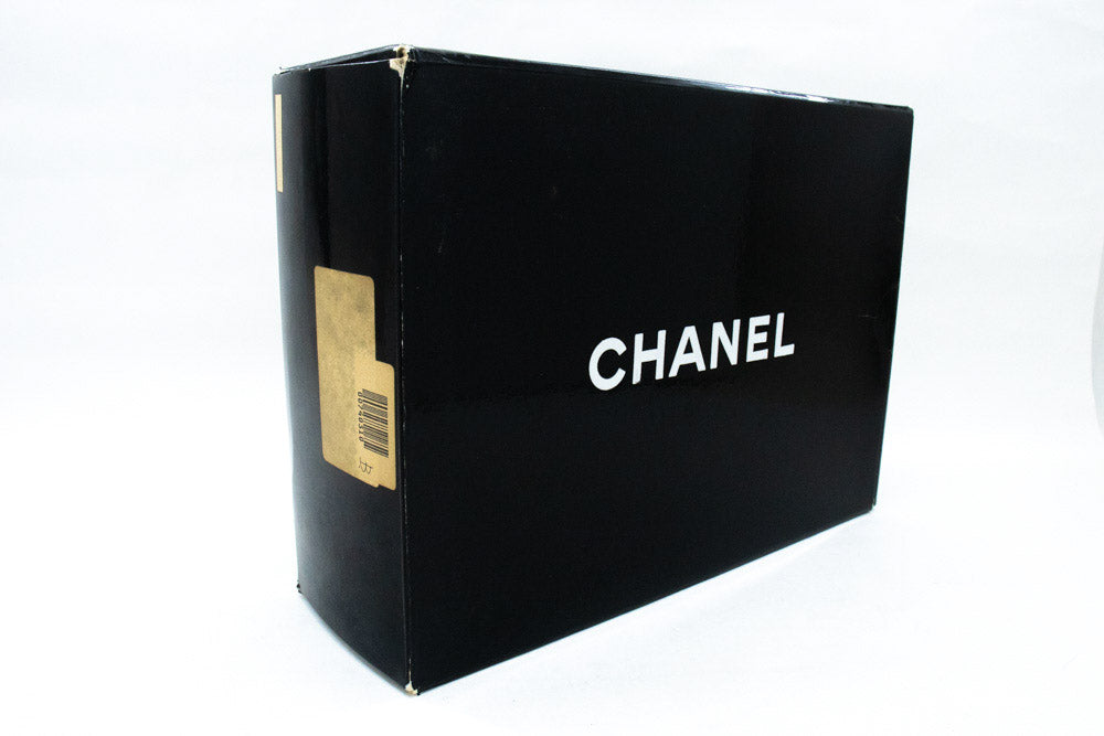 CHANEL Classic Double Flap 10" Chain Shoulder Bag Black Lambskin ao6 hannari-shop