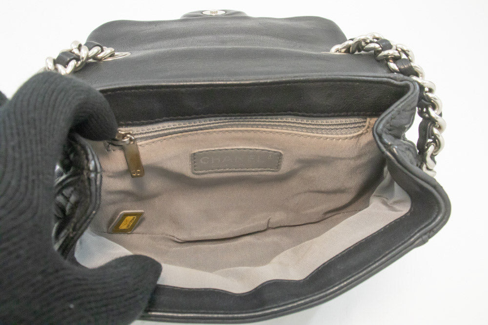 CHANEL Chain Around Small Shoulder Bag Crossbody Black Calfskin ap7 hannari-shop