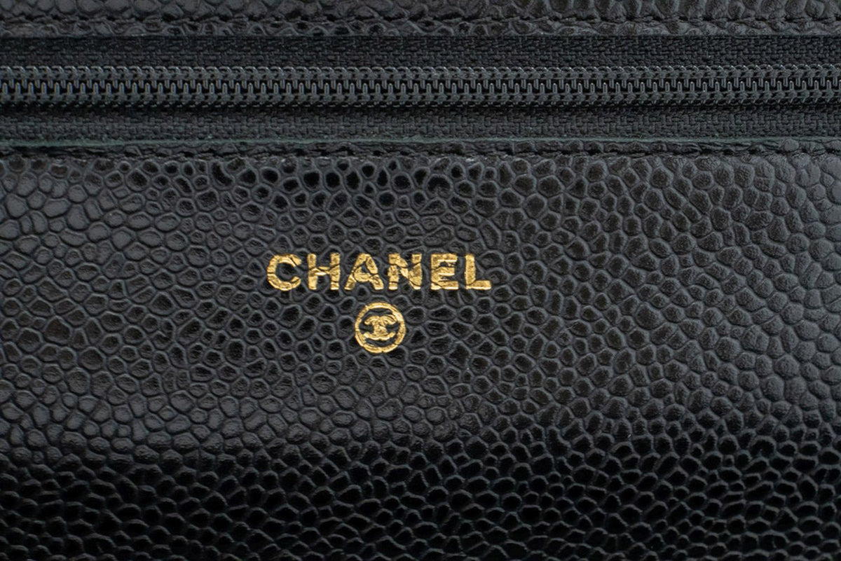 CHANEL Grained Calfskin Wallet On Chain WOC Black Shoulder Bag ap1 hannari-shop