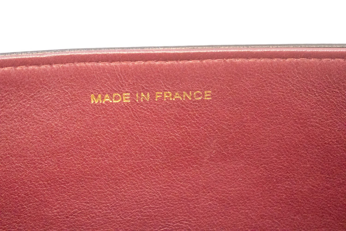 CHANEL Full Flap Ketten-Umhängetasche Clutch Schwarz Stepp-Lammleder ao5 hannari-shop
