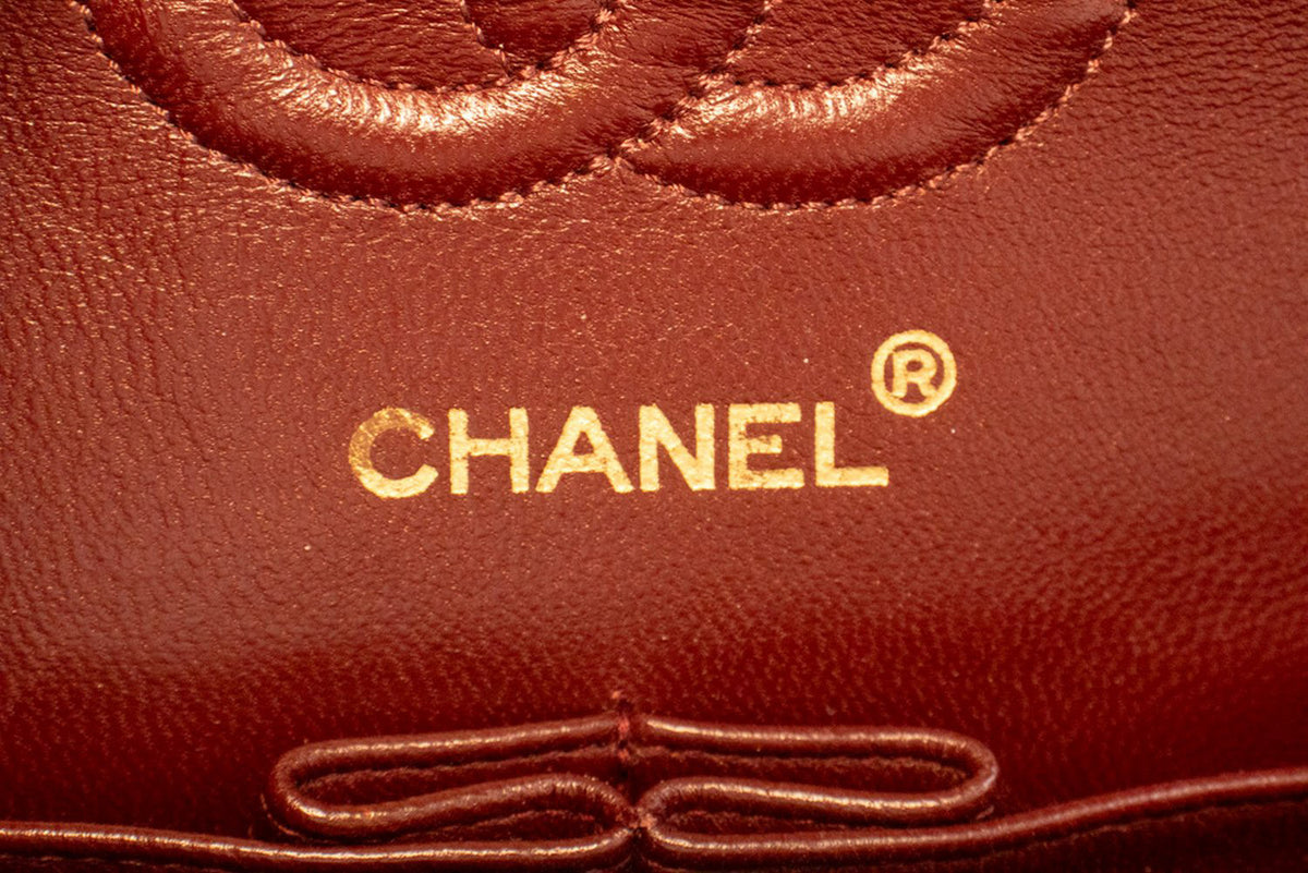 CHANEL Classic Double Flap 9" Chain Shoulder Bag Schwarzes Lammleder ap2 hannari-shop