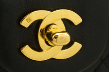 CHANEL Classic Double Flap 10" Chain Shoulder Bag Black Lambskin m90 hannari-shop