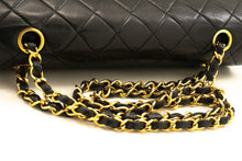 CHANEL Classic Double Flap 10" Chain Shoulder Bag Black Lambskin m90 hannari-shop