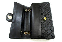 CHANEL Classic Double Flap 10" Chain Shoulder Bag Black Lambskin m90 hannari-shop
