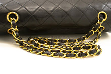 CHANEL Classic Double Flap 10" Chain Shoulder Bag Black Lambskin m75 hannari-shop