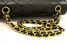 CHANEL Classic Double Flap 9" Chain Shoulder Bag Black Lambskin m85 hannari-shop