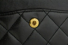 CHANEL Classic Double Flap 9" Chain Shoulder Bag Black Lambskin m85 hannari-shop