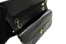 CHANEL Classic Double Flap 9" Chain Shoulder Bag Black Lambskin m85 hannari-shop