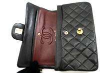 CHANEL Classic Double Flap 9" Chain Shoulder Bag Black Lambskin m85 hannari-shop