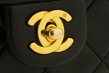 CHANEL Mini Square Small Chain Shoulder Bag Crossbody Black Lamb n37 hannari-shop