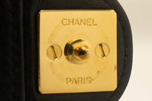 CHANEL Chain Shoulder Bag Clutch Black Quilted Flap Lambskin Purse n62 hannari-shop