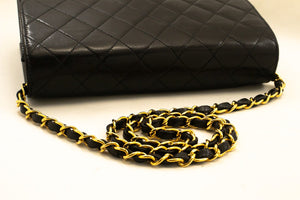 CHANEL Chain Shoulder Bag Clutch Black Quilted Flap Lambskin Purse n50 hannari-shop