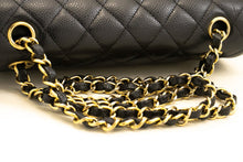CHANEL Grained Calfskin Double Flap 9" Chain Shoulder Bag Black n49 hannari-shop
