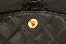 CHANEL Grained Calfskin Double Flap 9" Chain Shoulder Bag Black n49 hannari-shop