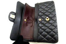 CHANEL Grained Calfskin Double Flap 9" Chain Shoulder Bag Black n49 hannari-shop