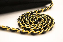 CHANEL Full Flap Chain Shoulder Bag Clutch Black Quilted Lambskin j67