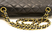CHANEL Classic Double Flap 10" Chain Shoulder Bag Black Lambskin n44 hannari-shop